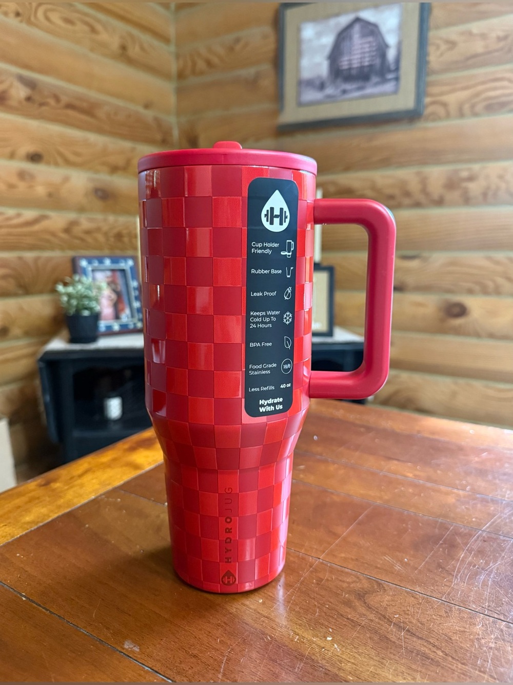 RED HOT HydroJug 40oz Traveler Straw Tumbler